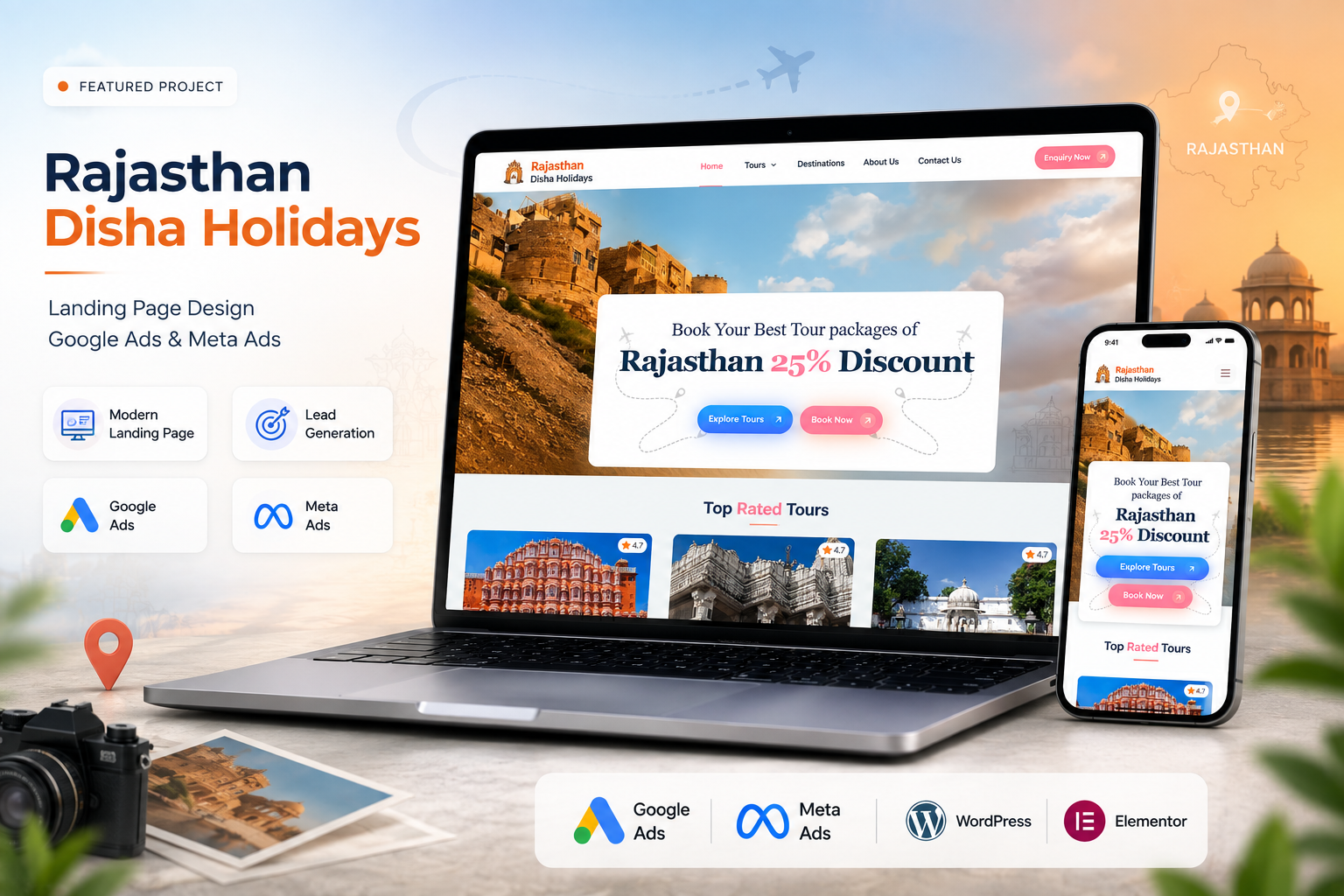 High-Converting Travel Landing Page with Google Ads & Meta Ads Campaign High-Converting Travel Landing Page with Google Ads & Meta Ads Campaign